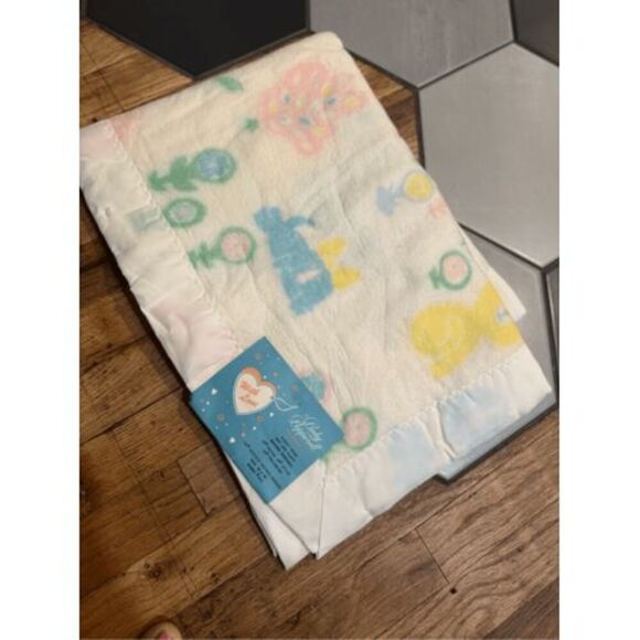 Baby Pepperell blanket nwt pastel 36 x 50 animals forest owls flowers trees - Picture 1 of 4